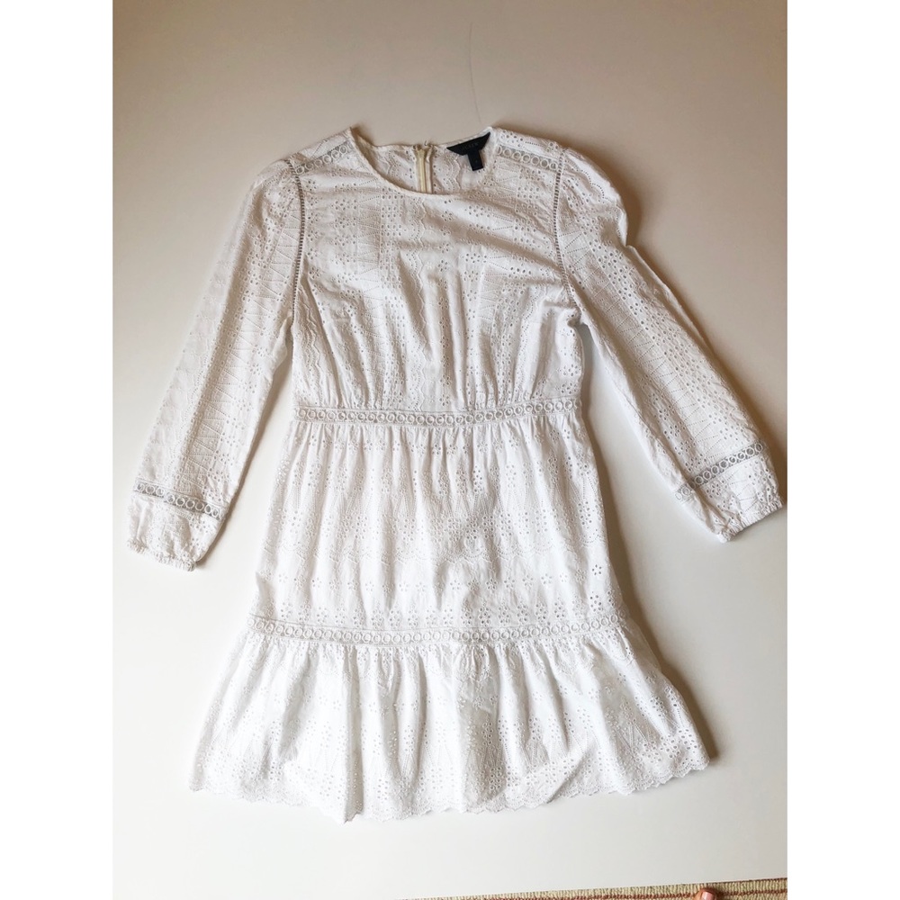 J. Crew white long sleeve dress